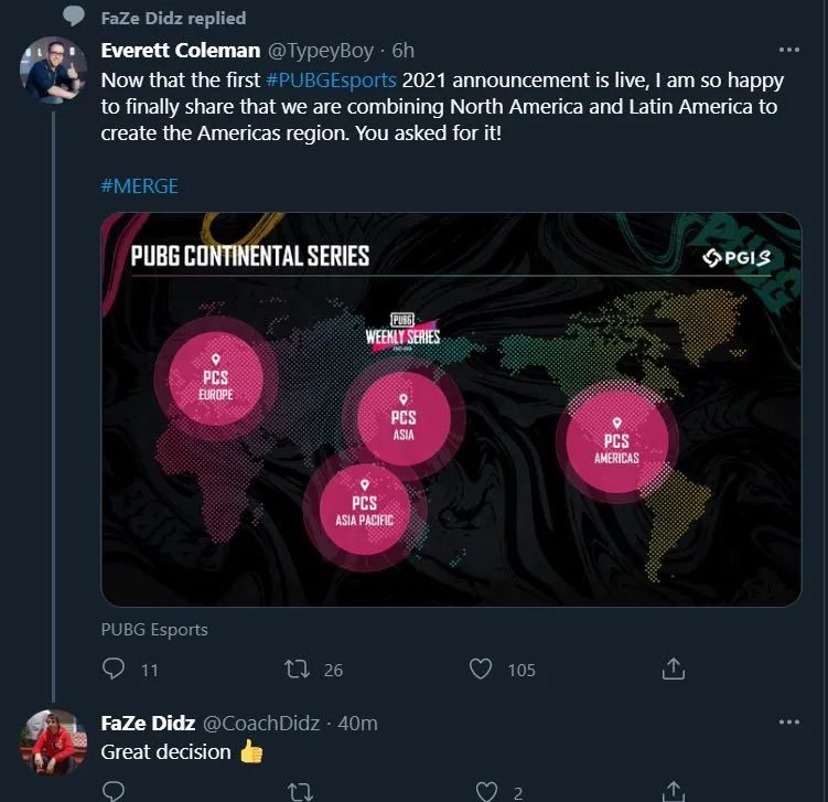PUBG 2021年度赛事计划公布，未来将合并美洲赛区 | 电竞头条